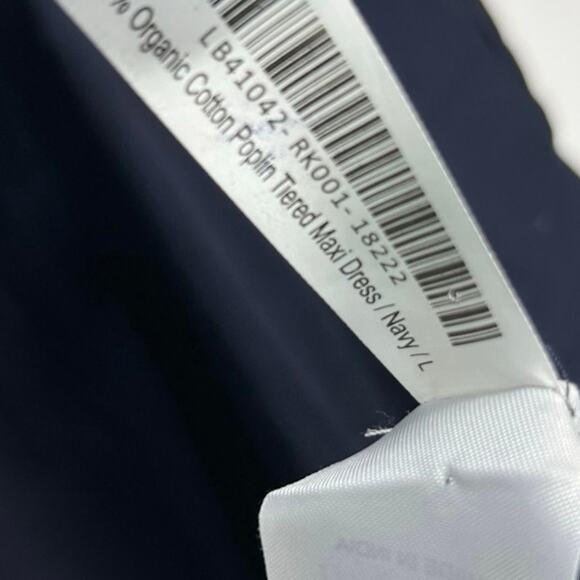 New Quince Women's Navy Blue Tiered Maxi Dress Large Organic Poplin 4486-90 - Picture 13 of 13